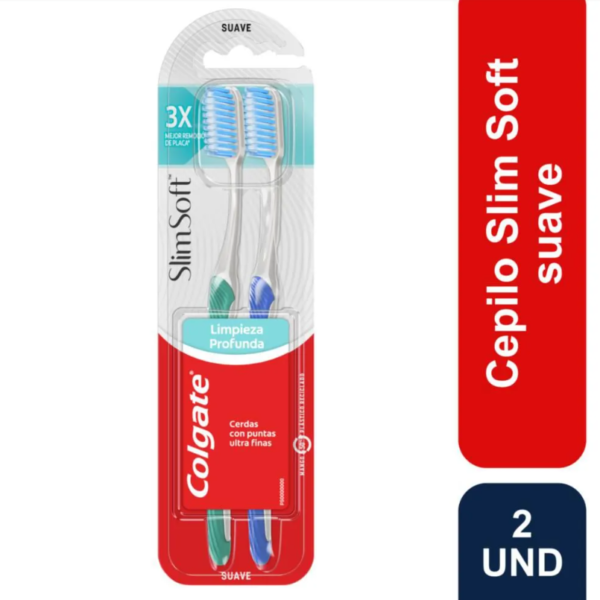 CEPILLO COLGATE SLIM SOFT SUAVE PUNTA FINA 2 X 1