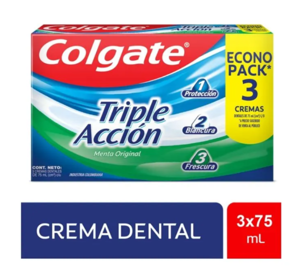 COLGATE TRIPLE ACCION EXTRA FRESCURA X 3 X 75 ML